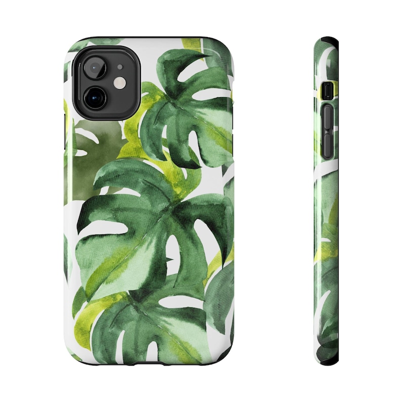 Fundas para teléfono resistentes Monstera Variegated Albo para iPhone y Samsung imagen 1