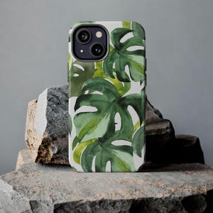 Fundas para teléfono resistentes Monstera Variegated Albo para iPhone y Samsung imagen 2