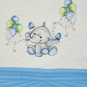 Personalized Quilt for Baby Boy, Baby Shower Gift, Embroidered Keepsake Baby Blanket, Custom Baby Shower Present, Newborn Quilt