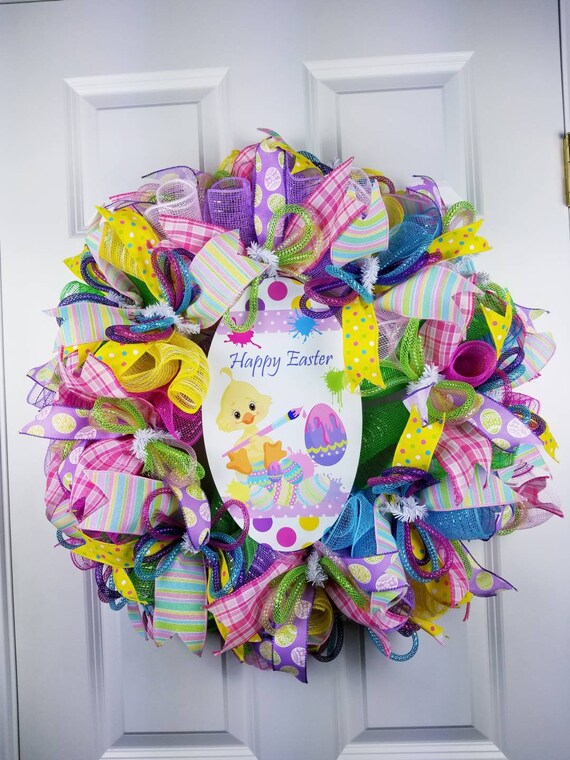 Easter Decor Duck Wreath Front Door Decor Welcome Wreath Etsy