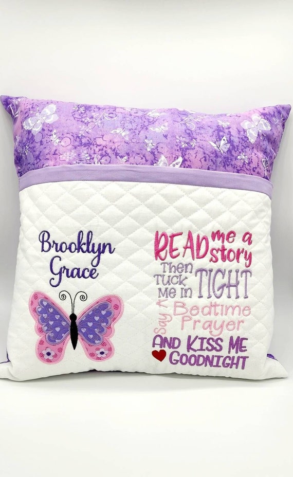 Purple butterfly pillow hotsell