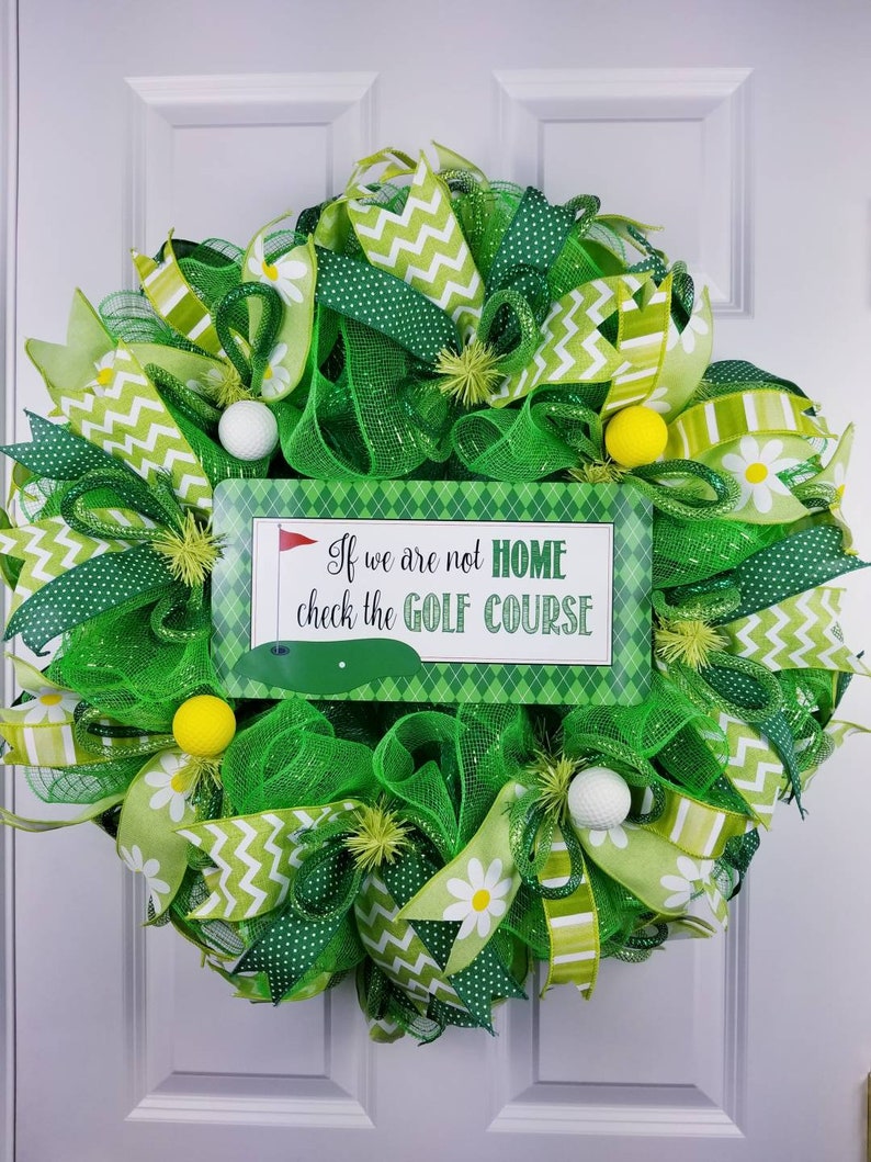Golf Wreath Fathers Day Gift Golf Decor Golf Door Decor Etsy
