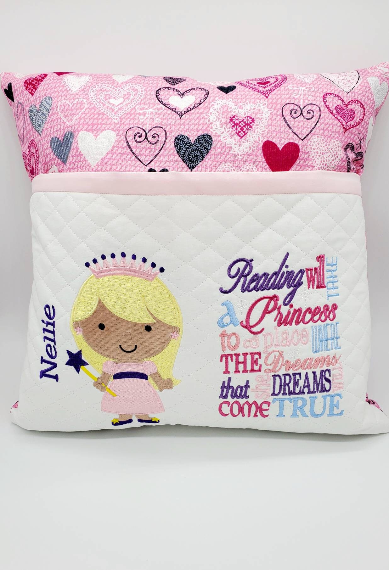 Girls Princess Pocket Pillow Little Girls Personalized Etsy