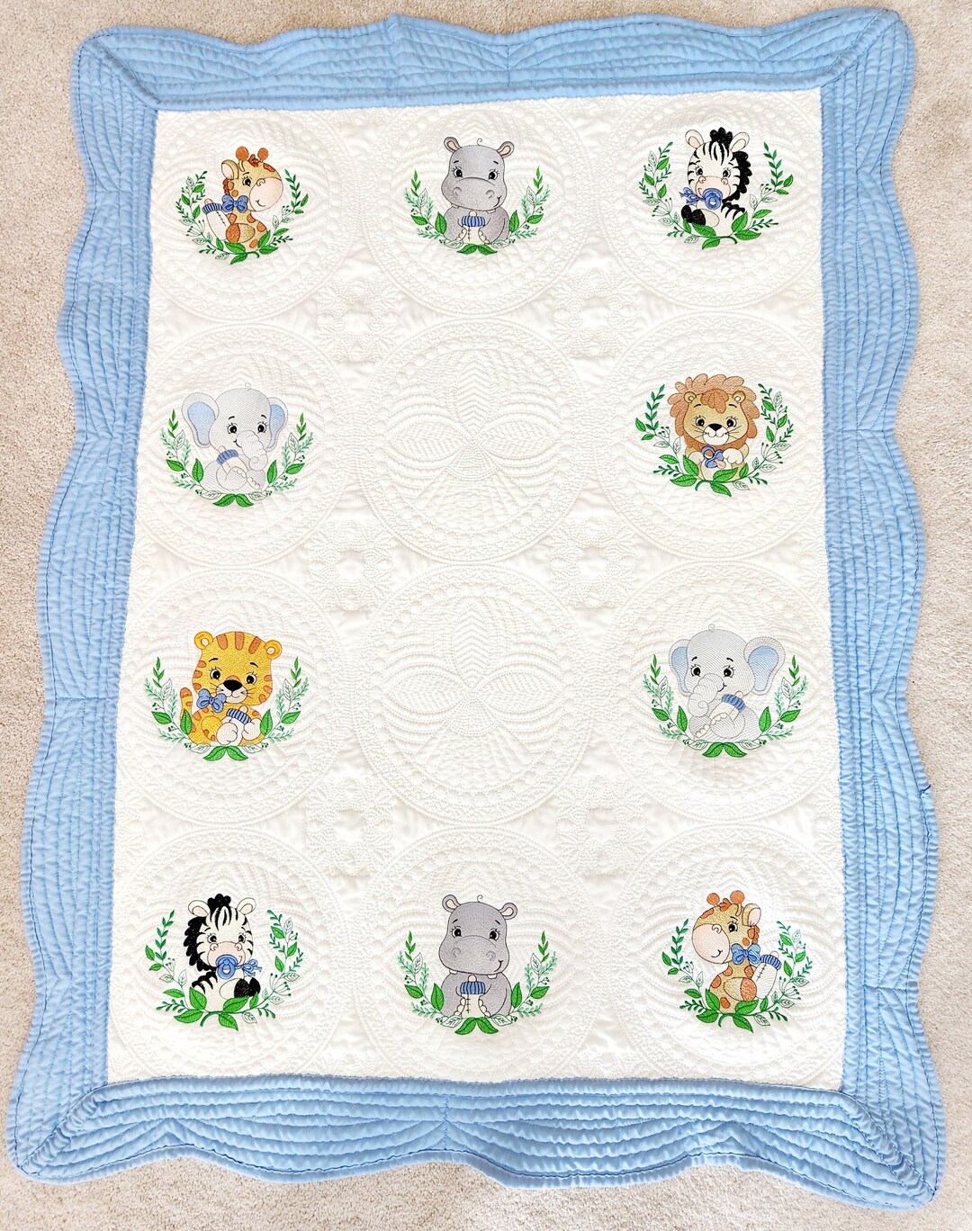 Personalized Baby Jungle Animal Quilt for Baby Boy Baby Etsy