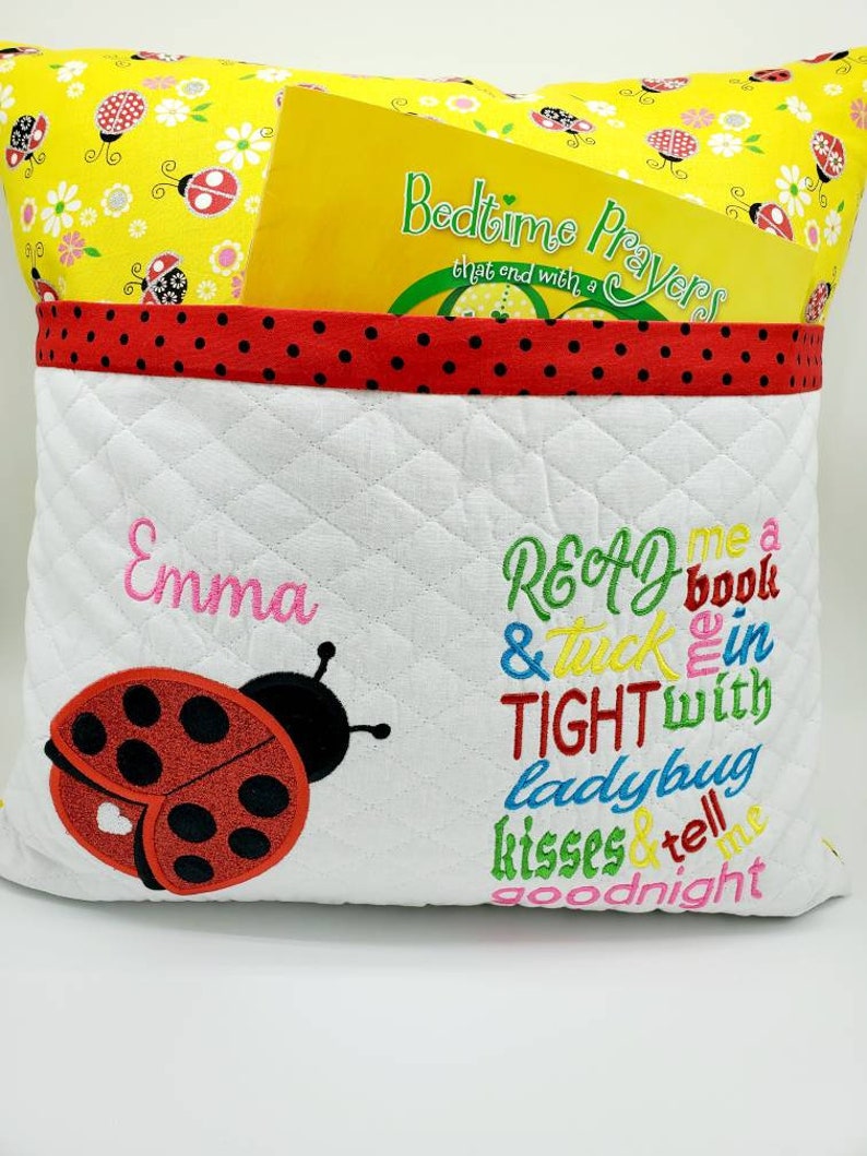 Girls Ladybug Pocket Pillow With Handle Little Girls Etsy