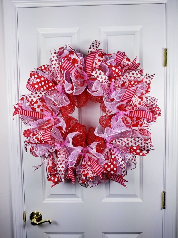 Valentines Day Door Decor Valentines Wreath For Front Door Etsy