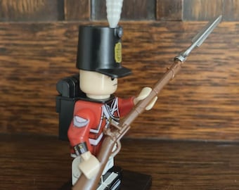 Soldado de infantería de línea británico napoleónico de 55 mm, figura en miniatura personalizada de lujo compatible con juegos de guerra. Minifigura para juegos de guerra.