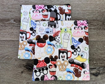 Par de bolsas de refrigerios reutilizables (2) -Mediano