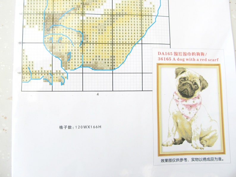 Pug Cross Stitch Kit Dog Cross Stitch Kit Cute Pug Cross Stitch Animal Cross Stitch Kit Pug Gift