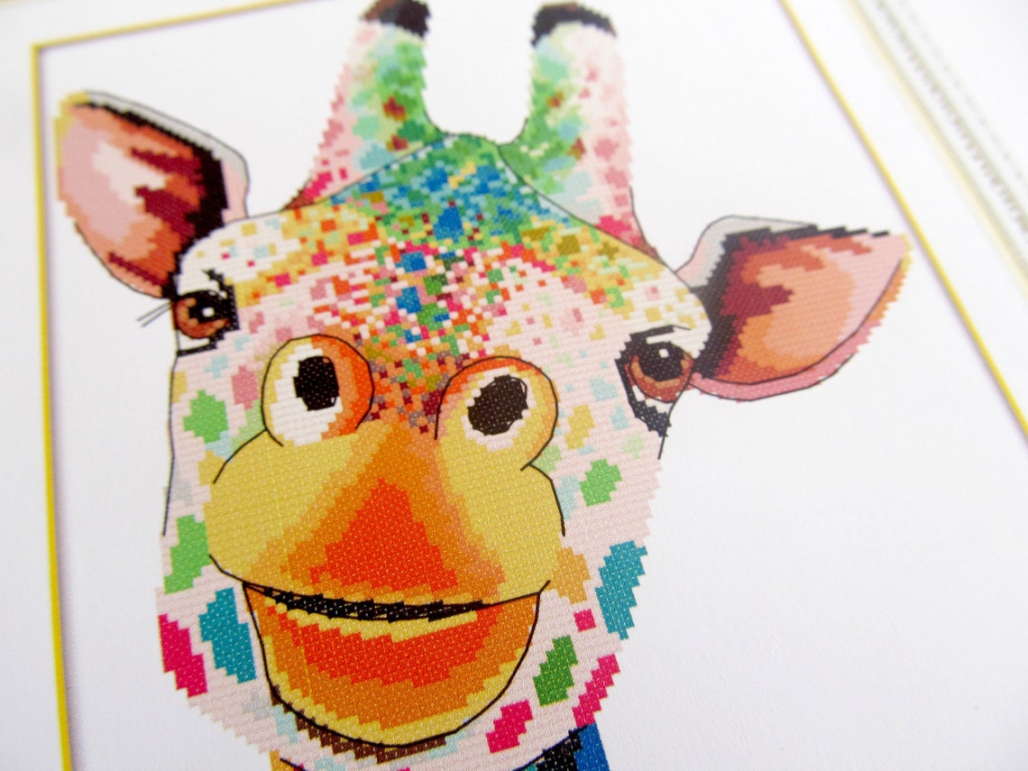 Giraffe Cross Stitch Kit / Girafe Counted Cross Stitch Kit / Etsy