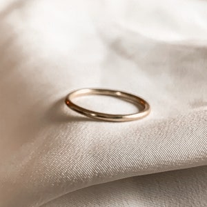 Gold Wedding ring 1.5mm 9ct recycled gold, round ring, Solid 9ct recycled Gold 1.5MM wide, Gold Wedding Band, Dainty Wedding Ring. image 5