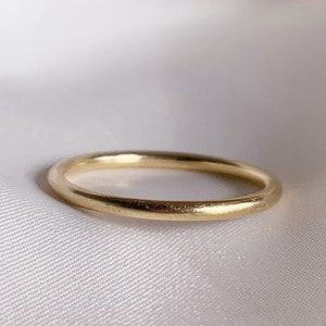 Gold Wedding ring 1.5mm 9ct recycled gold, round ring, Solid 9ct recycled Gold 1.5MM wide, Gold Wedding Band, Dainty Wedding Ring. image 2