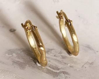 Chunky Gold Hoops | Recycled Solid Gold Hoop Earrings | Handmade Sustainable Jewellery