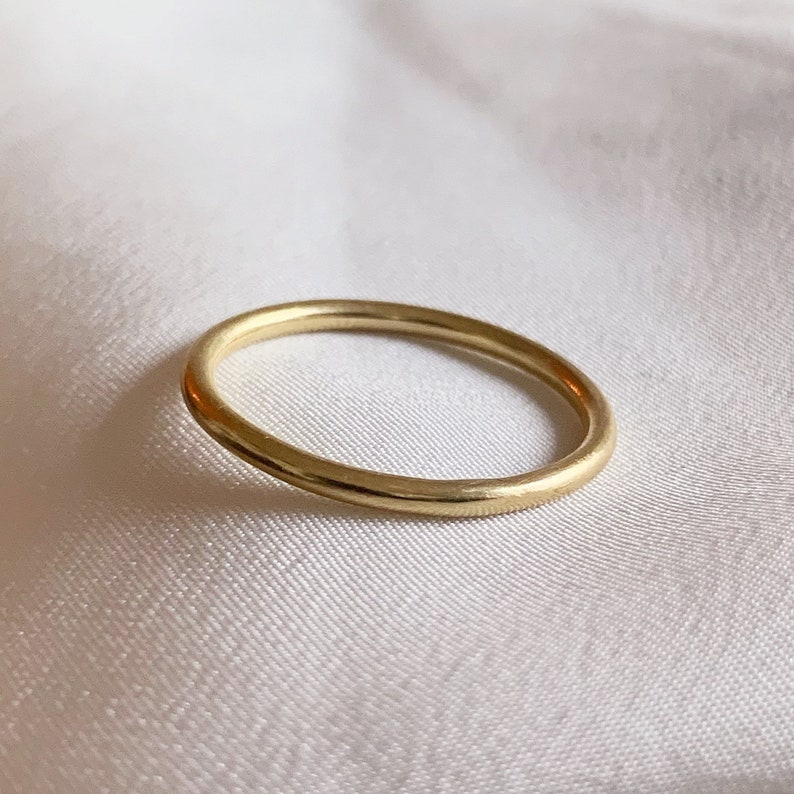 Gold Wedding ring 1.5mm 9ct recycled gold, round ring, Solid 9ct recycled Gold 1.5MM wide, Gold Wedding Band, Dainty Wedding Ring. image 1