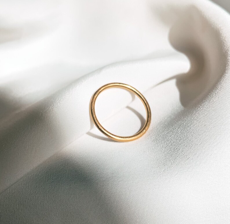 Gold Wedding ring 1.5mm 9ct recycled gold, round ring, Solid 9ct recycled Gold 1.5MM wide, Gold Wedding Band, Dainty Wedding Ring. image 3