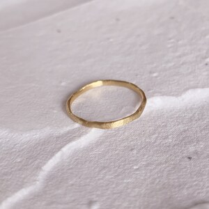 Mini 18ct Recycled Gold Distressed Texture Wedding Band, delicate textured Wedding Ring, image 4