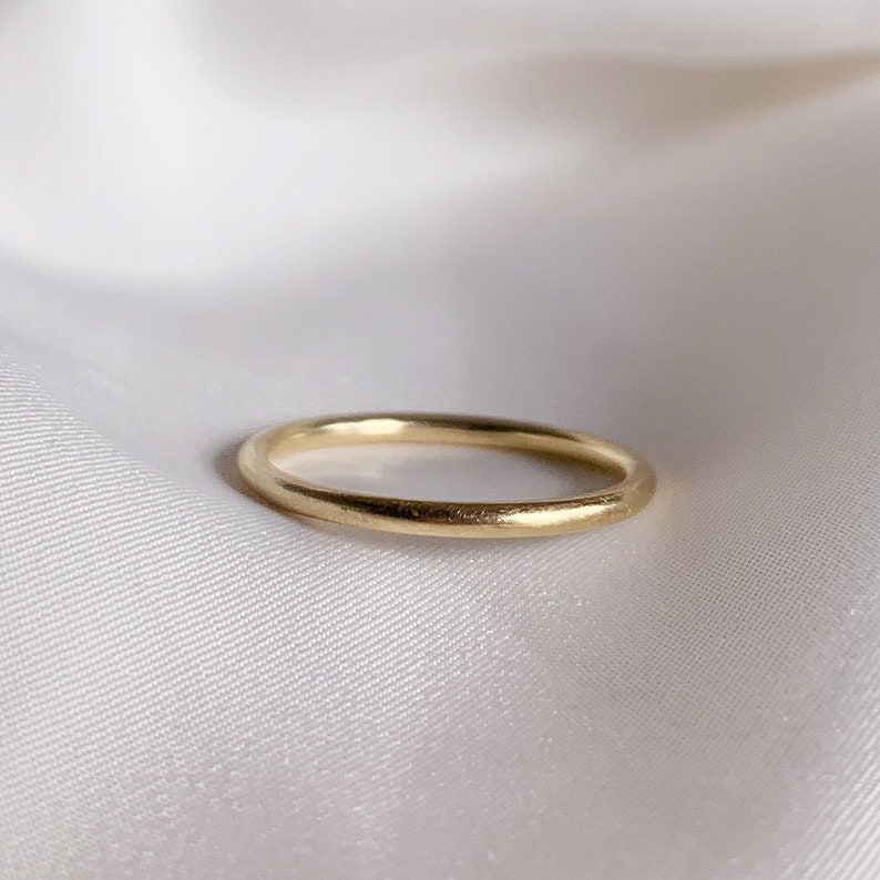 Gold Wedding ring 1.5mm 9ct recycled gold, round ring, Solid 9ct recycled Gold 1.5MM wide, Gold Wedding Band, Dainty Wedding Ring. image 4