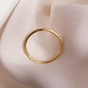 Mini 18ct Recycled Gold Distressed Texture Wedding Band, delicate textured Wedding Ring, image 3