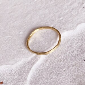 Mini 18ct Recycled Gold Distressed Texture Wedding Band, delicate textured Wedding Ring, image 6