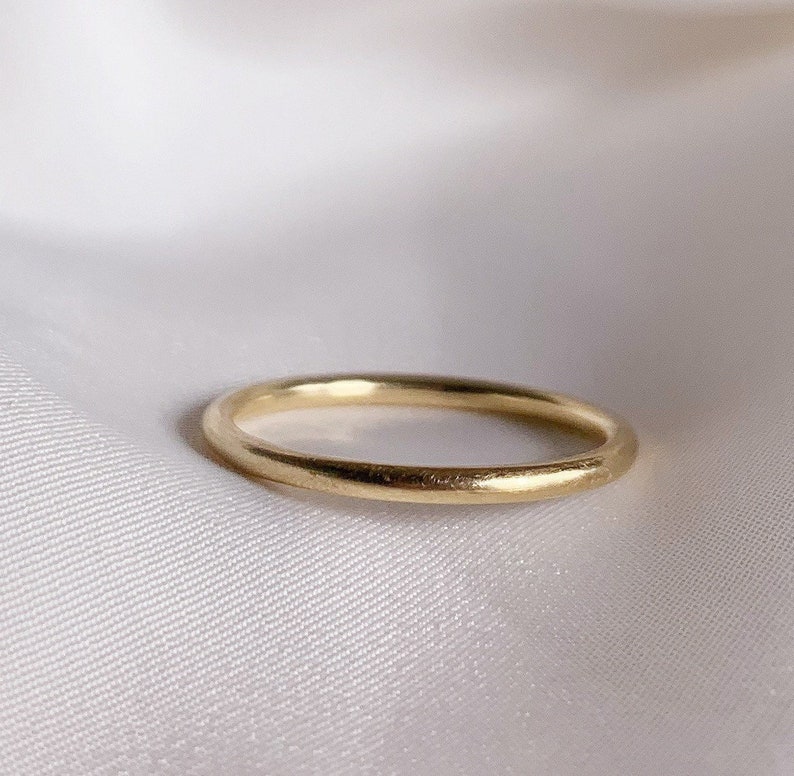 Gold Wedding ring 1.5mm 9ct recycled gold, round ring, Solid 9ct recycled Gold 1.5MM wide, Gold Wedding Band, Dainty Wedding Ring. image 2
