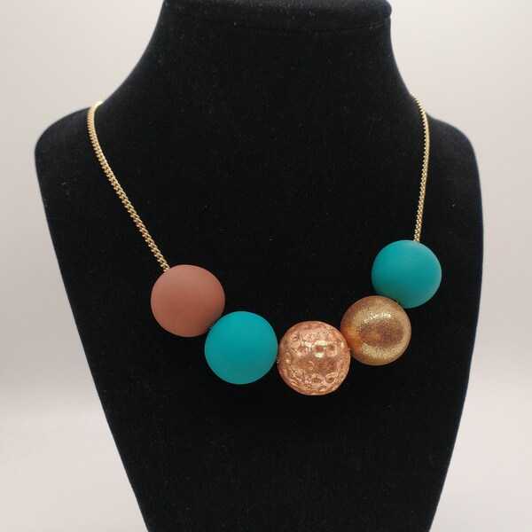 Polymer Clay Bead Necklace - Estelle - Statement Beads, Statement Necklaces, Pop of Colour, Fun Jewellery, Gifts for Her