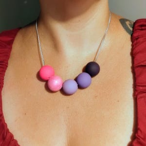 Polymer Clay Bead Necklace:  Statement Jewelry