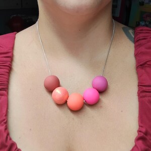 Polymer Clay Bead Necklace: Colorful Statement Jewelry, Fun Pop of Colour