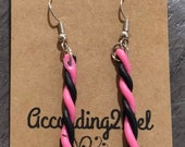 Licorice Twist Dangle Earrings / Custom Team Color Dangle Earrings / Sports Fan Jewelry / NFL Fans / MLB Fans / NBA Fans