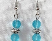 Teal Orb Dangle Earrings / Teal Jewelry / Gifts for Her / Gifts for Mom / Fun Jewelry / Unique Earrings / Unique Gifts / 10114