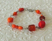 Orange Dream Beaded Bracelet/ Mother's Day / Women's Jewelry/ Fun Jewelry/ Unique Jewelry / Orange Jewelry / Gifts for Her / 10008