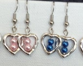 Full Heart Dangle Earrings / Custom Wedding Jewelry / Bridesmaid Gifts / Flower Girl Gifts / Wedding Earrings / Gifts for Her / 10107