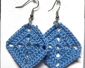 Granny Square Crochet Dangle Earrings