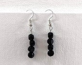 Black Geo Bead Dangle Earrings / Gifts for Mom / Gifts for Her / Unique Gifts / Unique Jewelry / Formal Earrings / Fun Jewelry / 10102