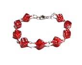 Red Mini Dice Beaded Bracelet