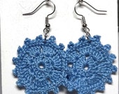Sunny Doily Crochet Dangle Earrings