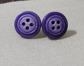 Purple Button Stud Earrings, Gifts for Her, Gifts for Mom, Purple Earrings, Unique Earrings, Fun Earrings