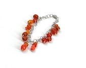 Orange Glass Bead Dangle Bracelet / Orange Jewelry / Unique Jewelry / Fun Jewelry / Gifts for Mom / Gifts for Her / Unique Gifts / 10095