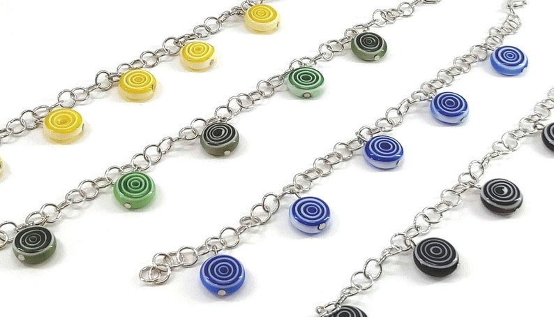 Lollipop Swirl Bead Charm Bracelet / Unique Gifts / Gifts for Her / Gifts for Mom / Fun Jewelry / Gifts Under 20 / 10044 image 2