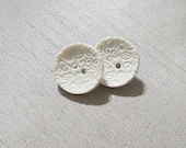 Vintage White Swirl Button Stud Earrings, Gifts for Her, Gifts for Mom, Mother's Day, Unique Earrings, Unique Jewelry, White Earrings