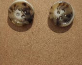 Turtle Shell Button Stud Earrings