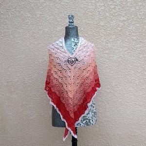 Shawl with crochet fans.