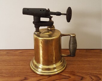 Vintage Brass Blow Torch - Detroit Torch & MFG Co., Steampunk, Blowtorch, Hand Torch, Home Decor, Office Decor, Farmhouse Decor, Old Tools
