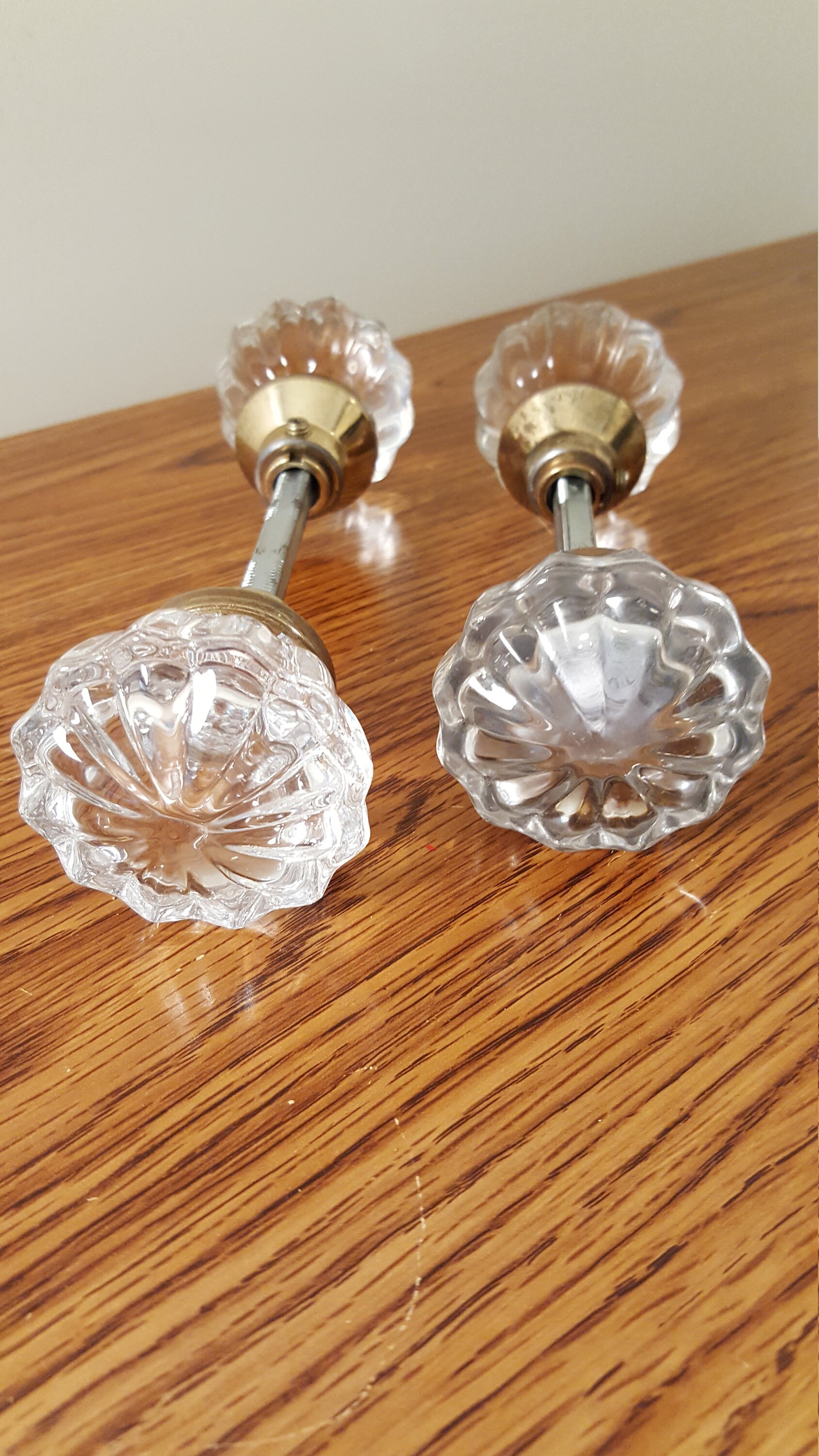 Glass Door Knobs 4 Vintage Style Reproductions Draw Pulls Etsy