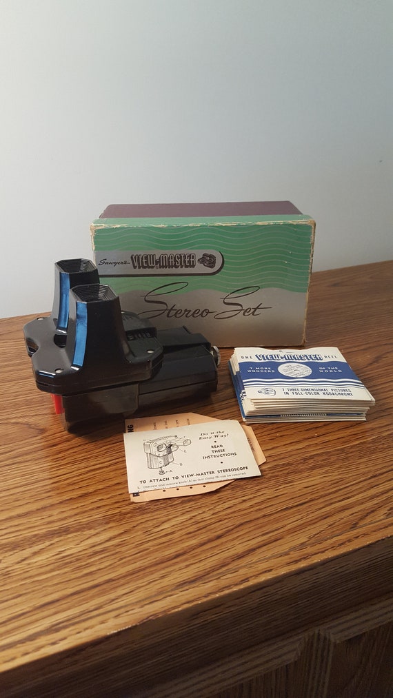 Sawyer's View-master Stereoscope With Light Attachment, 13 View-master Reels  of National Parks and Washington DC -  Canada