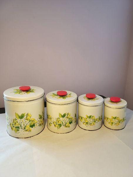70s Tin Canister - Etsy