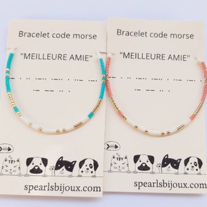 friendship bracelet with morse code best friend, thin cord bracelet for girl