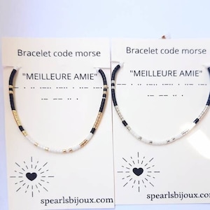 best friend morse code friendship bracelet, thin cord bracelet for women
