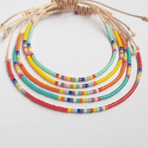 Summer bracelet with Minimalist cord and tiny beads