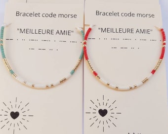 Personalized gift, friendship bracelet with best friend morse code, handmade bracelet