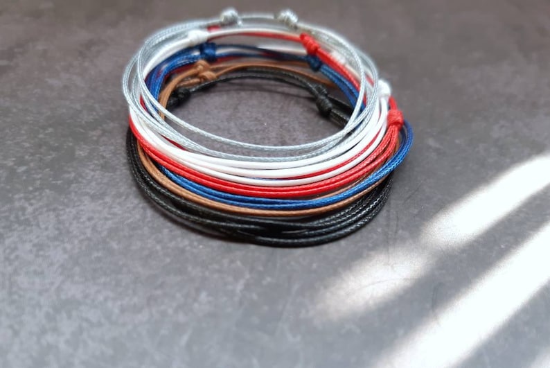 Bracelet cordon fin minimaliste unisexe, bracelet ficelle image 9